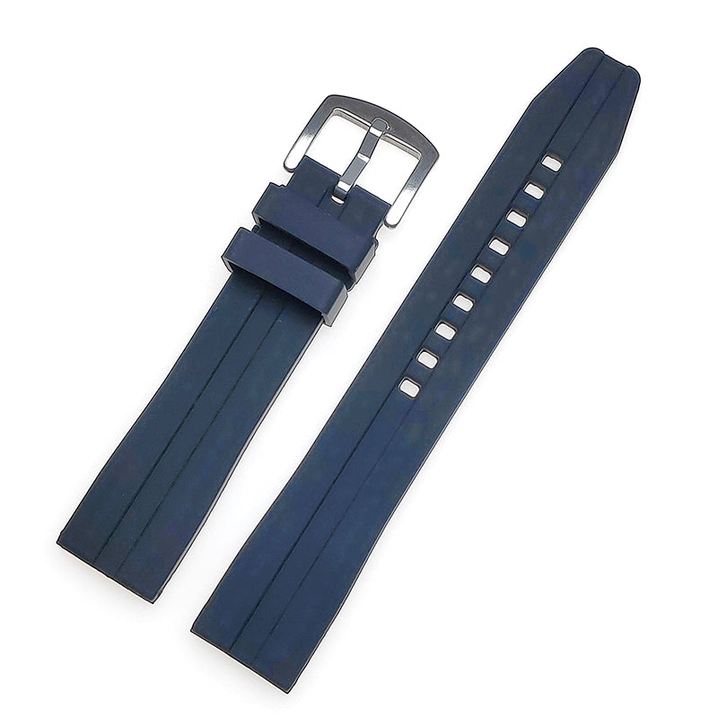 Black Silicone Watch Strap Extra Long