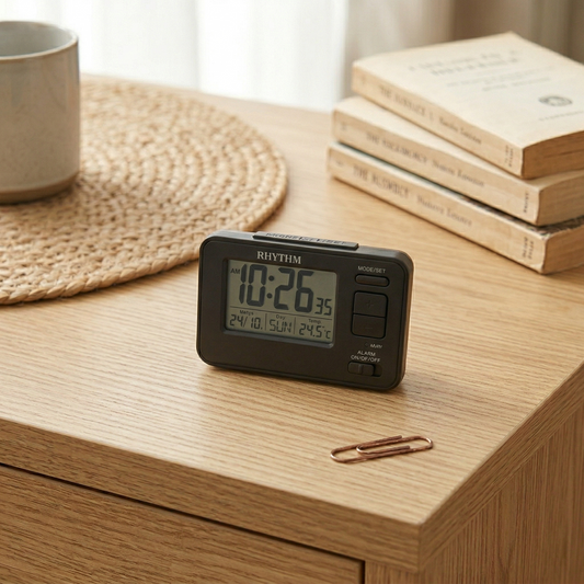 Rhythm LCT104NR02 Black Digital Alarm Clock