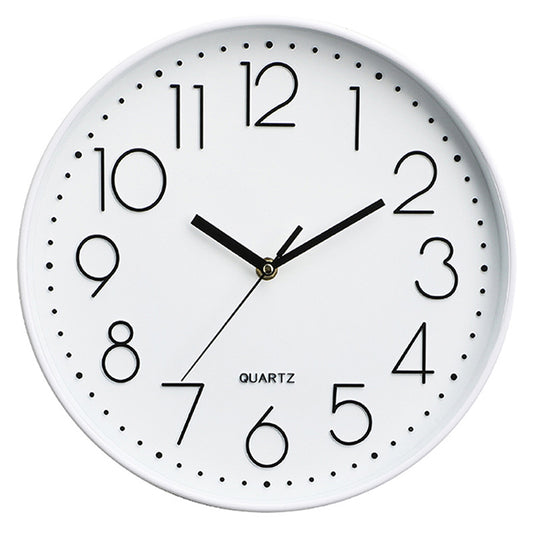 emiTime 30cm White Plastic Battery Powered Analogue Wall Clock