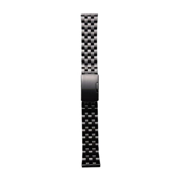 22mm Black Metal Strap with Side Press Clasp - BAN001