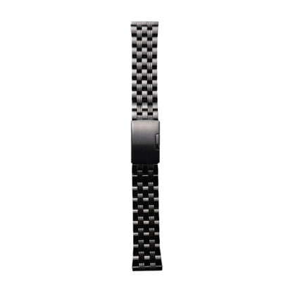 22mm Black Metal Strap with Side Press Clasp - BAN001
