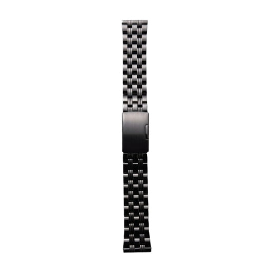 22mm Black Metal Strap with Side Press Clasp - BAN001