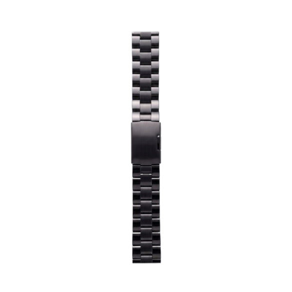 22mm Black Metal Strap with Side Press Clasp - BAN002