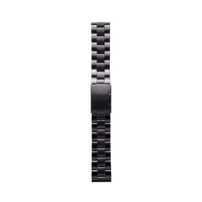 22mm Black Metal Strap with Side Press Clasp - BAN002