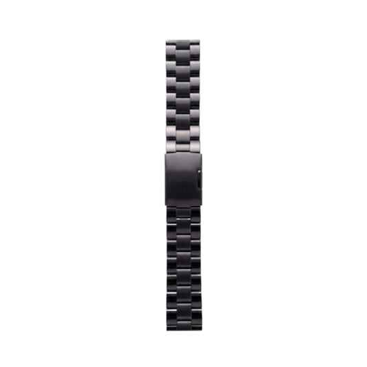 22mm Black Metal Strap with Side Press Clasp - BAN002