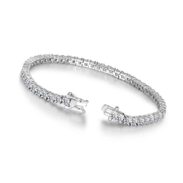 Classic 925 Sterling Silver Moissanite Tennis Bracelet (3mm)