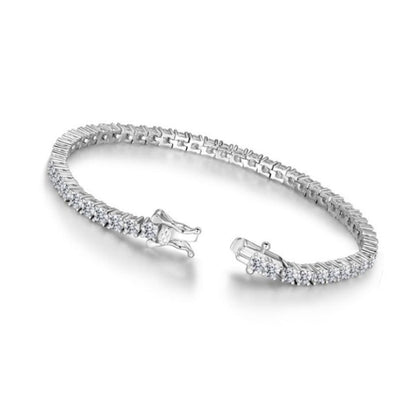 Classic 925 Sterling Silver Moissanite Tennis Bracelet (3mm) 6 Inch