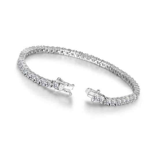 Classic 925 Sterling Silver Moissanite Tennis Bracelet (3mm) 6 Inch