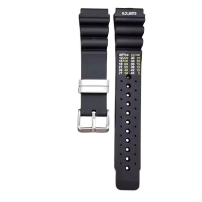 Black Divers Silicone Watch Strap - JHA419