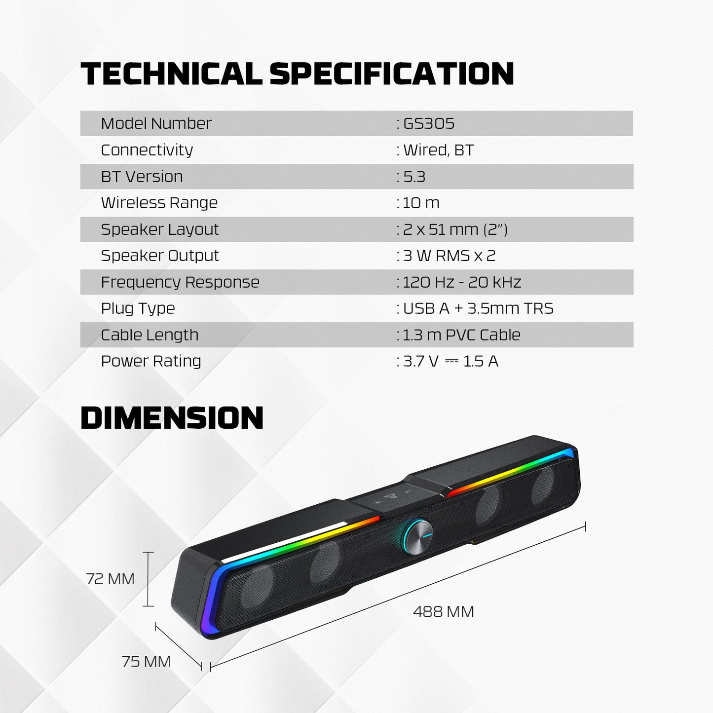 Fantech GS305 Wired Soundbar
