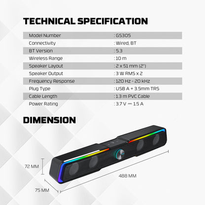 Fantech GS305 Wired Soundbar
