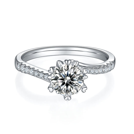 Classic 1ct Moissanite Solitaire with Sterling Silver Pavé Band