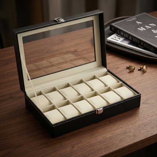 Cole Leather Watch Box - 12 Set