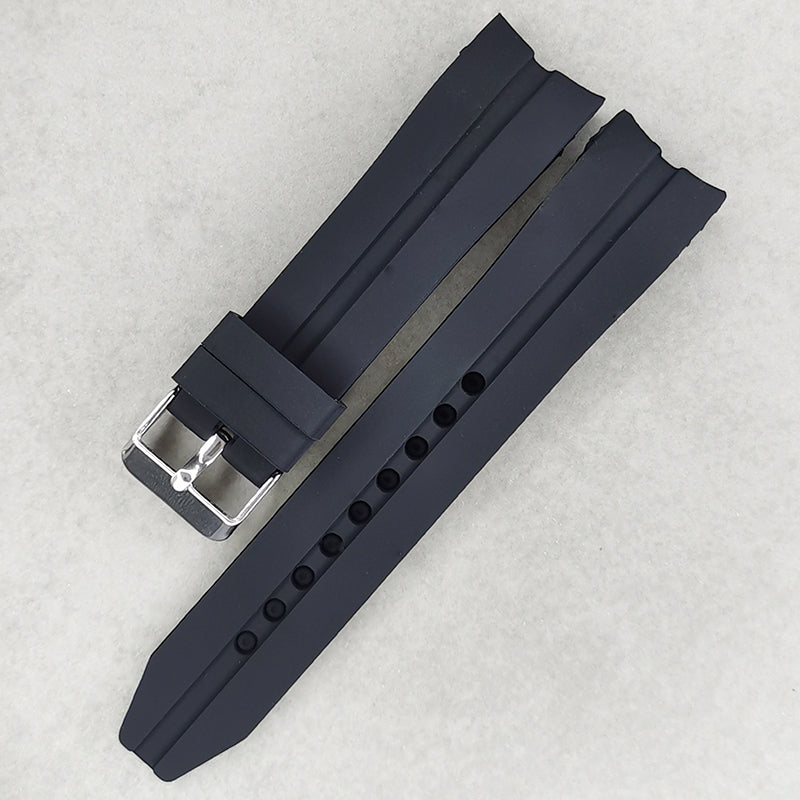 Curved-End Silicone Strap with Stainless Steel Buckle