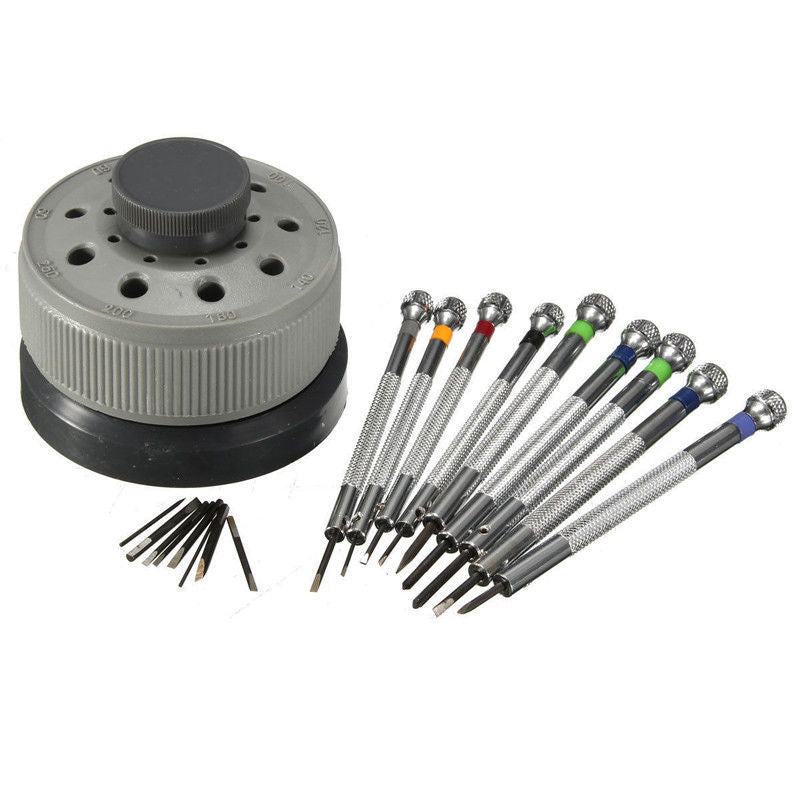 9 Piece Screw Driver Set with Rotating Base