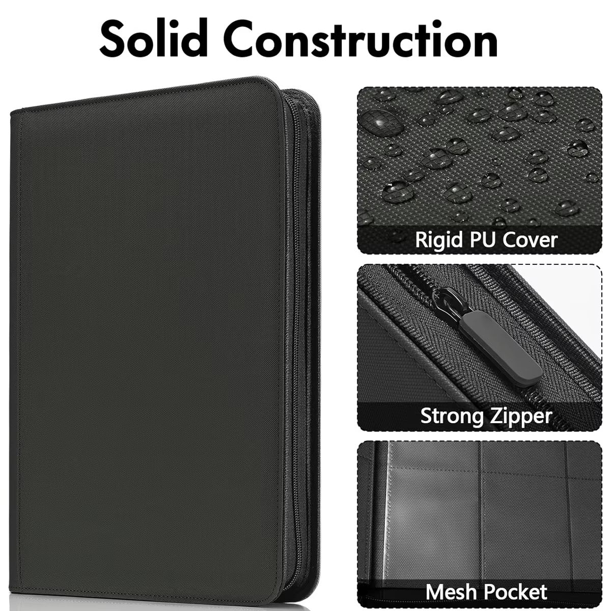 9-Pocket Trading Card Binder with Zipper