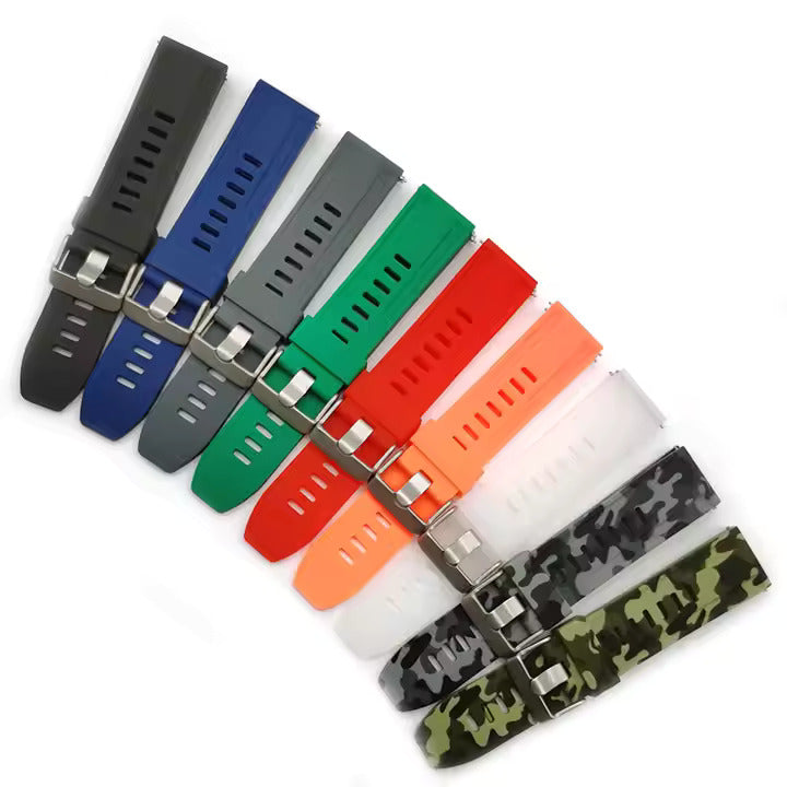 Sporty Silicone Watch Strap with Quick Release Spring Bar