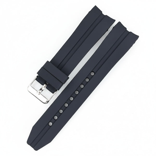 Curved-End Silicone Strap with Stainless Steel Buckle