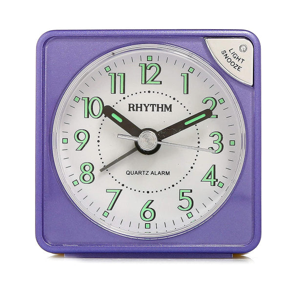 Rhythm CRE211NR12 Pearl Purple Travel Alarm Clock