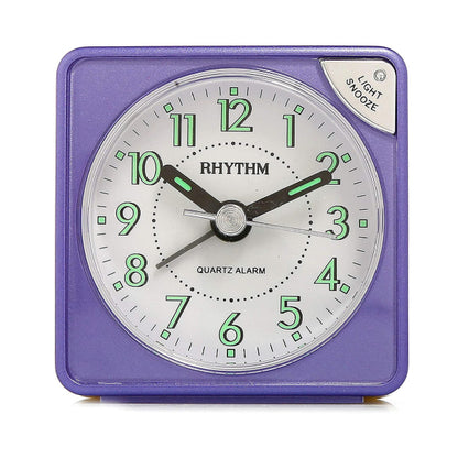 Rhythm CRE211NR12 Pearl Purple Travel Alarm Clock