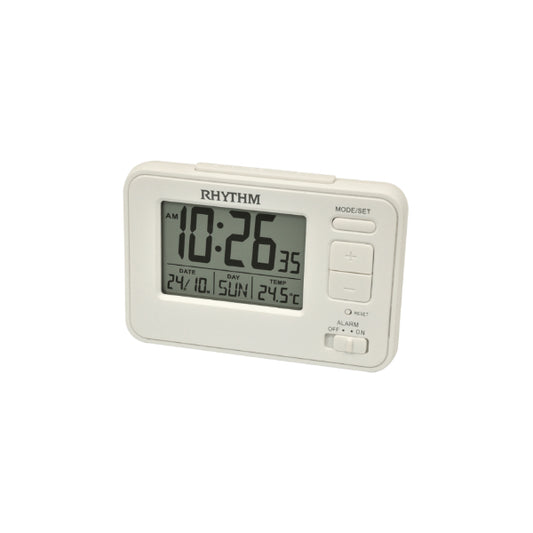 Rhythm LCT104NR03 White Digital Alarm Clock