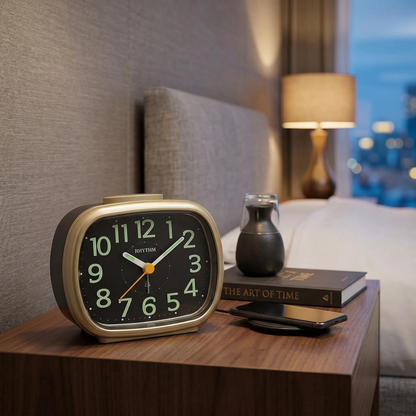 Rhythm CRA837WR18 Gold Alarm Clock