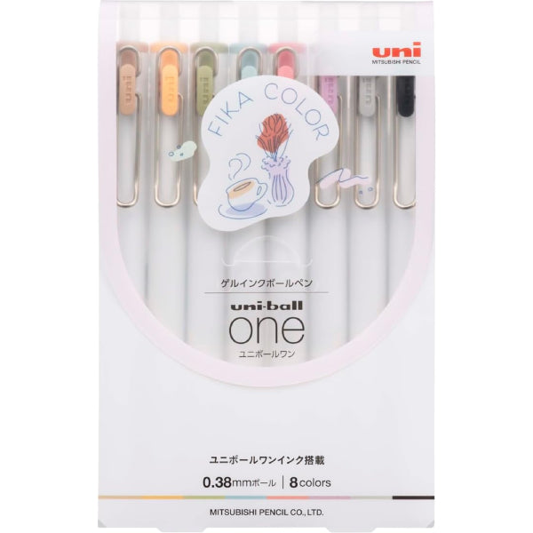 uni-ball one 0.38mm FIKA COLOR 8-Color Set